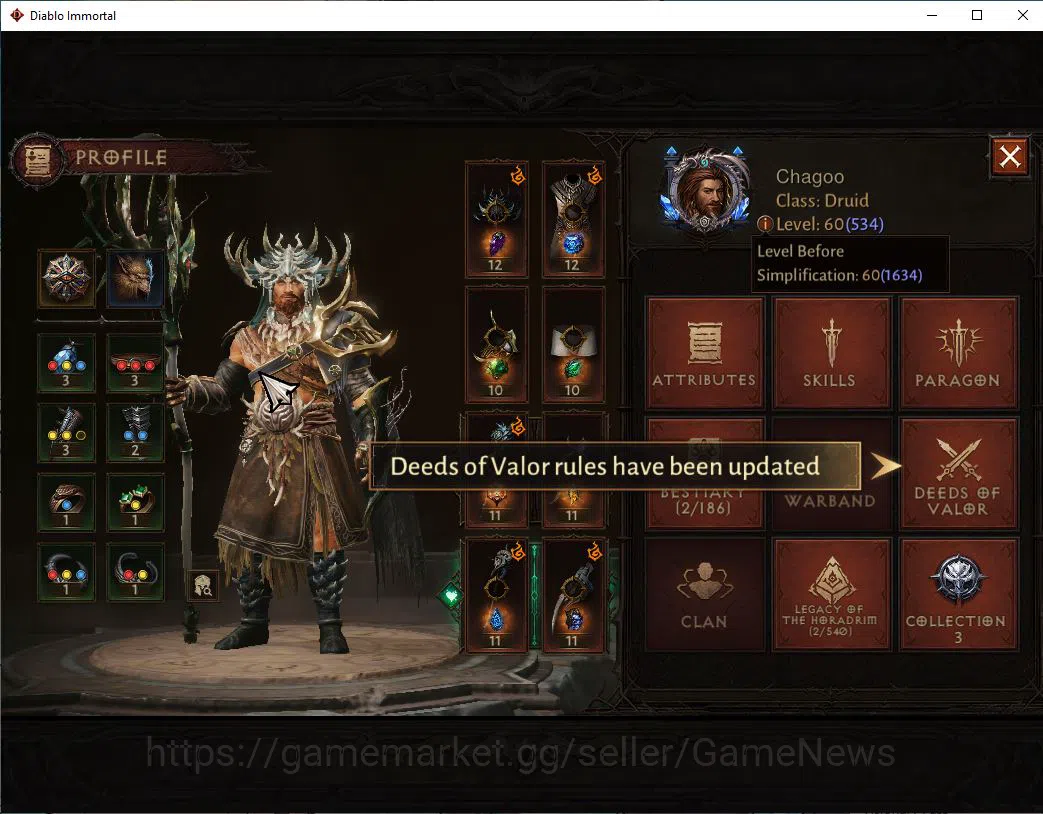 Diablo Immortal Accounts Oce - azmodan|Lv60 (534)|Druid|34K CR|Reso 600| Pa image 3