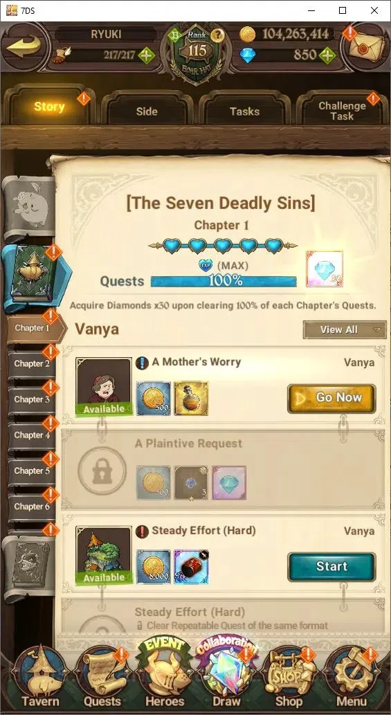 The Seven Deadly Sins: Grand Cross Accounts Endgame Global|5,6M Power|850 Diamonds| 9LR+8UR (Nemesis, Reinhard, King&Diane 10