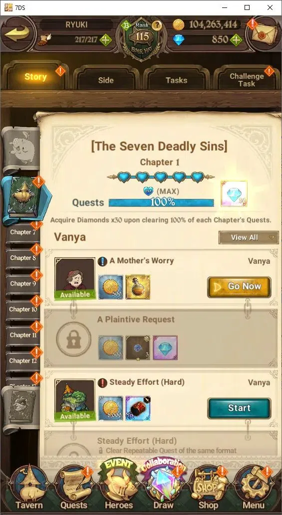 The Seven Deadly Sins: Grand Cross Accounts Endgame Global|5,6M Power|850 Diamonds| 9LR+8UR (Nemesis, Reinhard, King&Diane 11