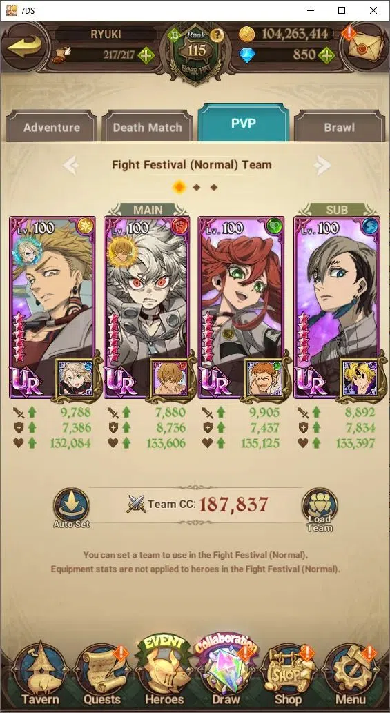 The Seven Deadly Sins: Grand Cross Accounts Endgame Global|5,6M Power|850 Diamonds| 9LR+8UR (Nemesis, Reinhard, King&Diane 14