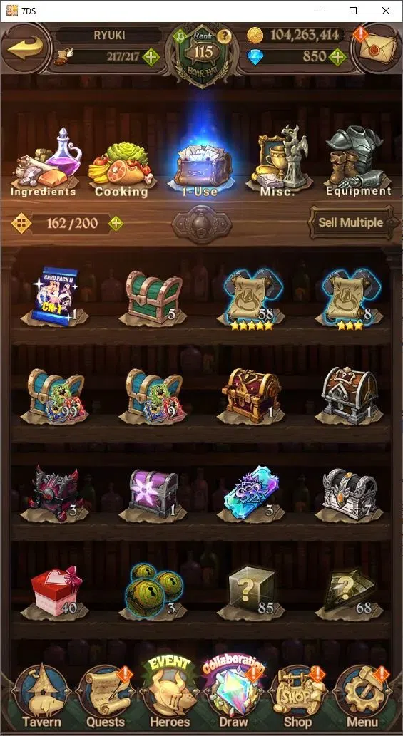 The Seven Deadly Sins: Grand Cross Accounts Endgame Global|5,6M Power|850 Diamonds| 9LR+8UR (Nemesis, Reinhard, King&Diane 16