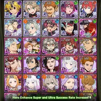 The Seven Deadly Sins: Grand Cross Accounts Endgame Global|5,6M Power|850 Diamonds| 9LR+8UR (Nemesis, Reinhard, King&Diane