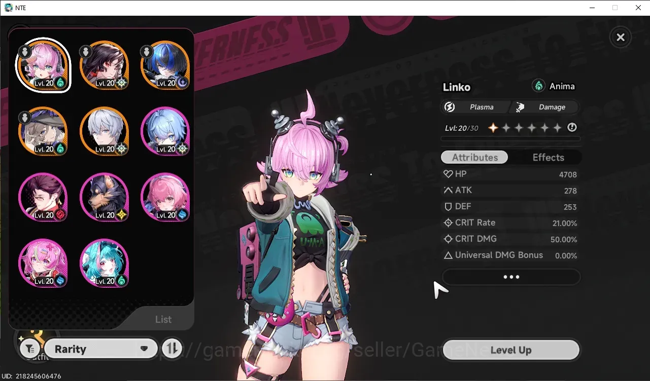 Neverness to Everness Accounts Global SEA|HL 11|Tyc 2|4 S Class 2 Limited (Linko,Hotori)|2 Glider|2 S Class Selection|Male 1