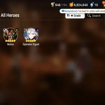 Epic Seven Accounts High-End GLOBAL UnVerif|NewEra|2 ML (NOTOS,Operator Sigret)+Vildred,Tenebria,Landy,Iseria|800MM+4,4