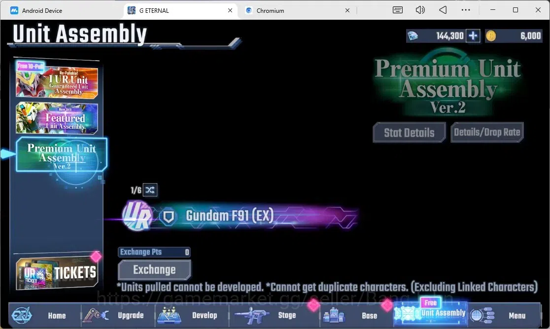 SD Gundam G Generation ETERNAL Accounts Global Rank 1 | FreshStory | 100+K Diamond, Selector Banner On, 9Gundam SSR+ 1Supp 3