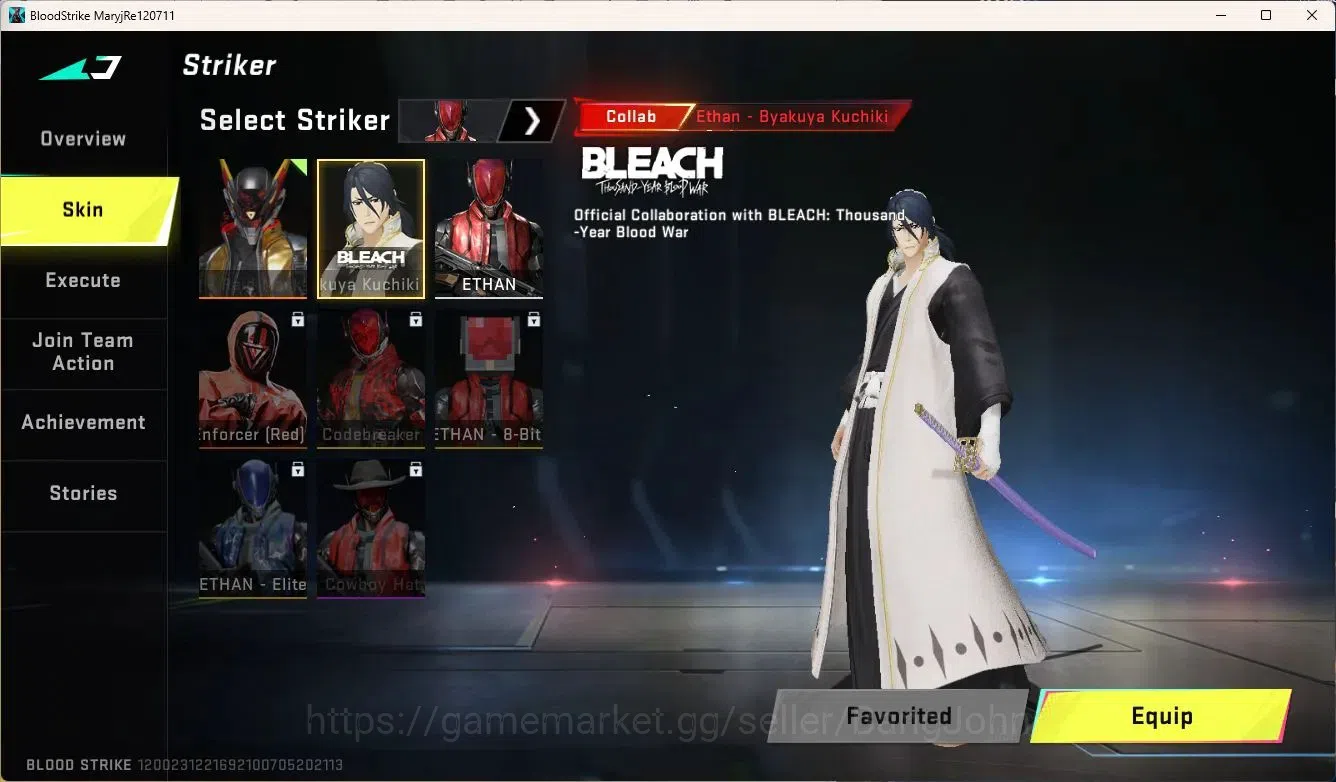 Blood Strike Accounts SIA | Ultra ETHAN | BLEACH Byakuya Kuchiki | 6 Leg image 3