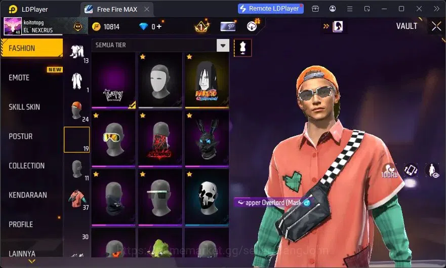 Free Fire Accounts Indonesia | Vault 37| SG Sterling| Bundle Orochima image 13