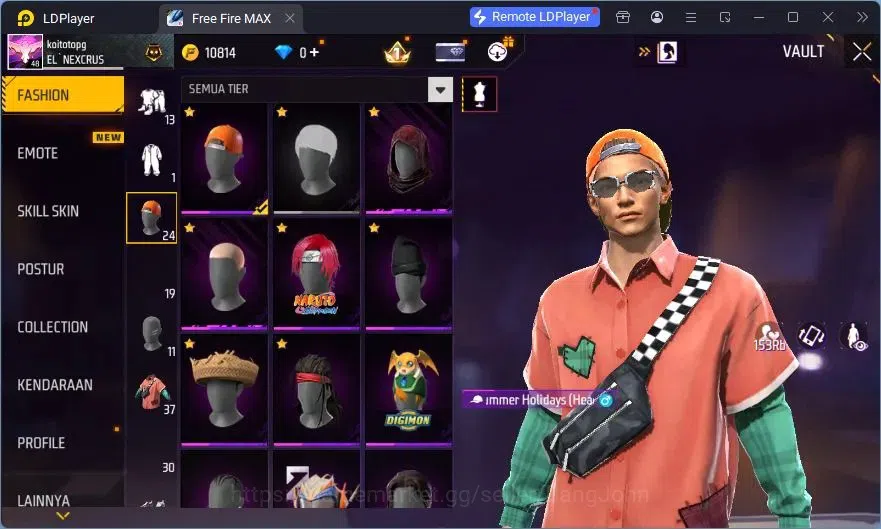 Free Fire Accounts Indonesia | Vault 37| SG Sterling| Bundle Orochima image 14