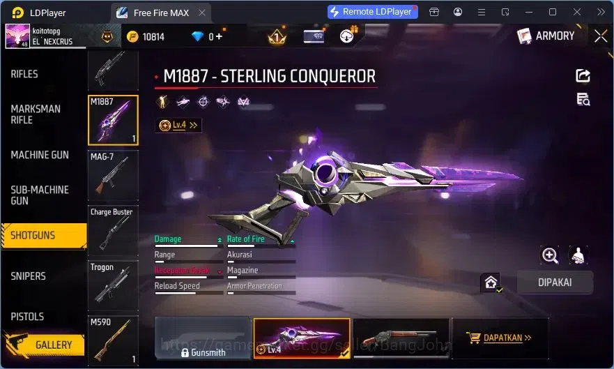 Free Fire Accounts Indonesia | Vault 37| SG Sterling| Bundle Orochima image 3