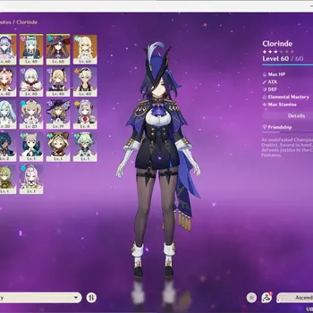 Genshin Impact Accounts Reroll ASIA|AR 40|3 Limit|Clorinde,Ineffa,Yumemizuki Mizuki|1 Wp5Star|Primo 110|ALL UNSET|MC Female