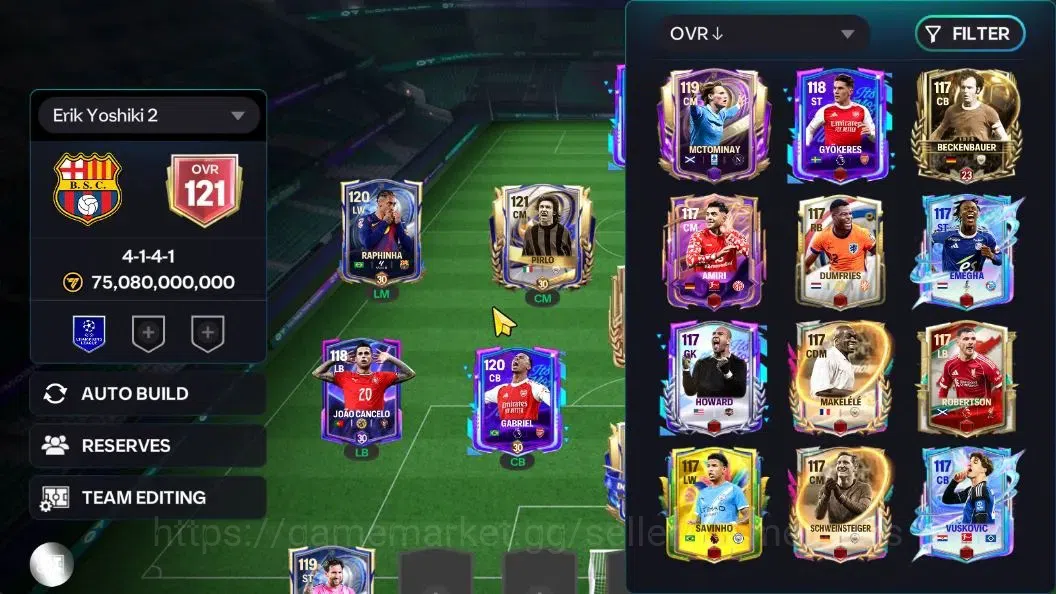 EA SPORTS FC Mobile Accounts OVR 121/75B Value|7 Max EVO (Donnarumma,Kounde,Pir image 3