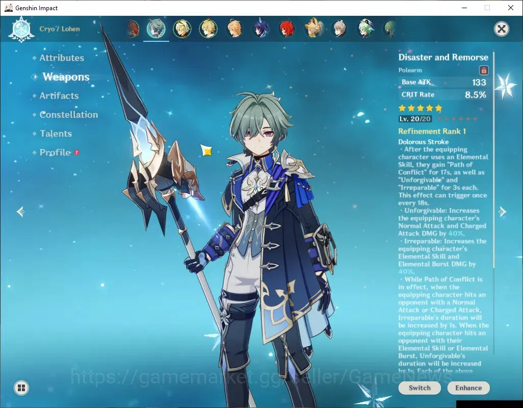 Genshin Impact Accounts Asia|AR 55|2 Limited + 4(*5Weapon) | (Mavuika C1,L image 5