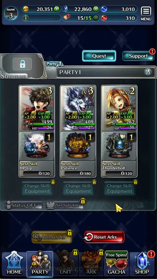 Last Cloudia Accounts Low-End Global|Starter Rank 3|Kyle the Swordsman,MB Rei,Lilebette of the Blaze,Etc| 5 SSR Ark|Code 2