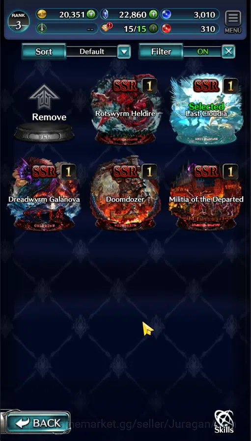 Last Cloudia Accounts Low-End Global|Starter Rank 3|Kyle the Swordsman,MB Rei,Lilebette of the Blaze,Etc| 5 SSR Ark|Code 3