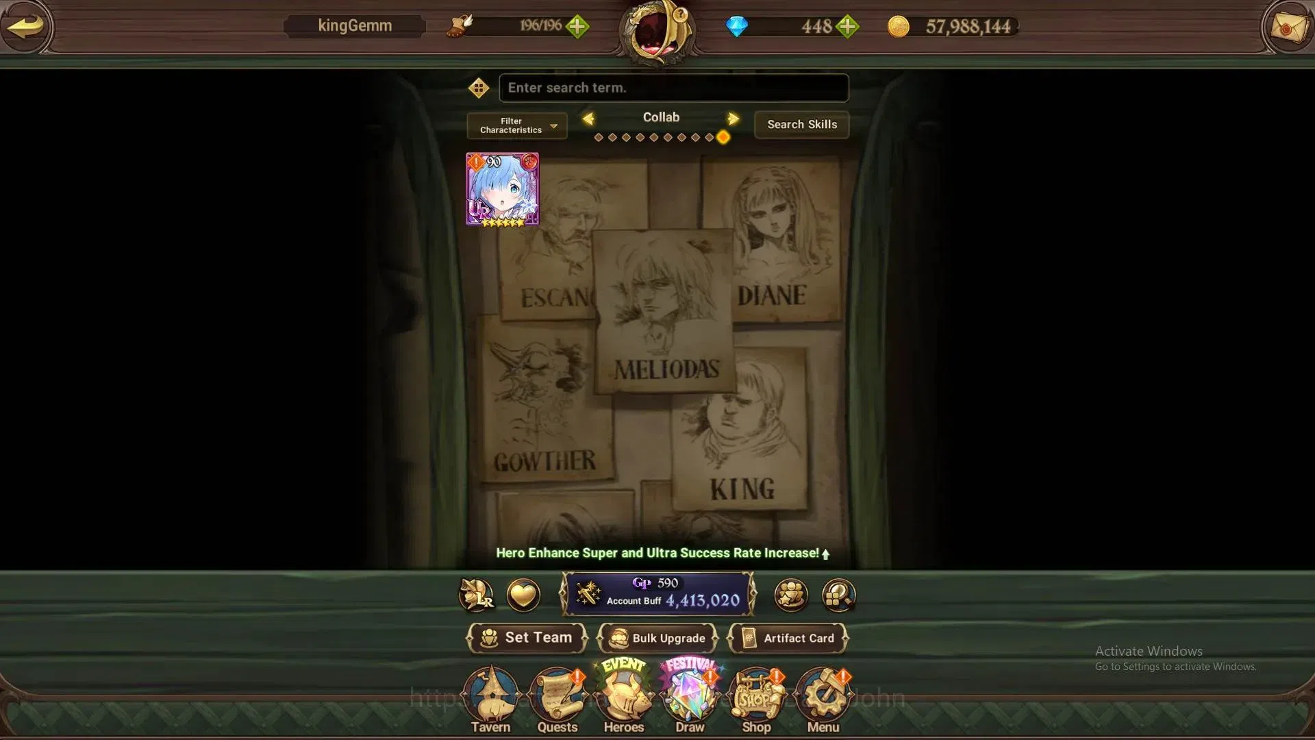 The Seven Deadly Sins: Grand Cross Accounts GLOBAL|4.4M CC|448 DM|60 LS|LR Mesis 4/6|UR Menor image 4