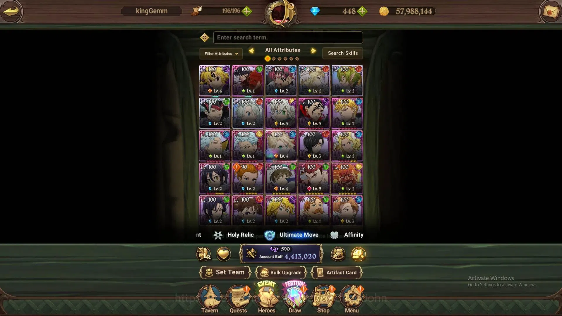 The Seven Deadly Sins: Grand Cross Accounts GLOBAL|4.4M CC|448 DM|60 LS|LR Mesis 4/6|UR Menor image 5