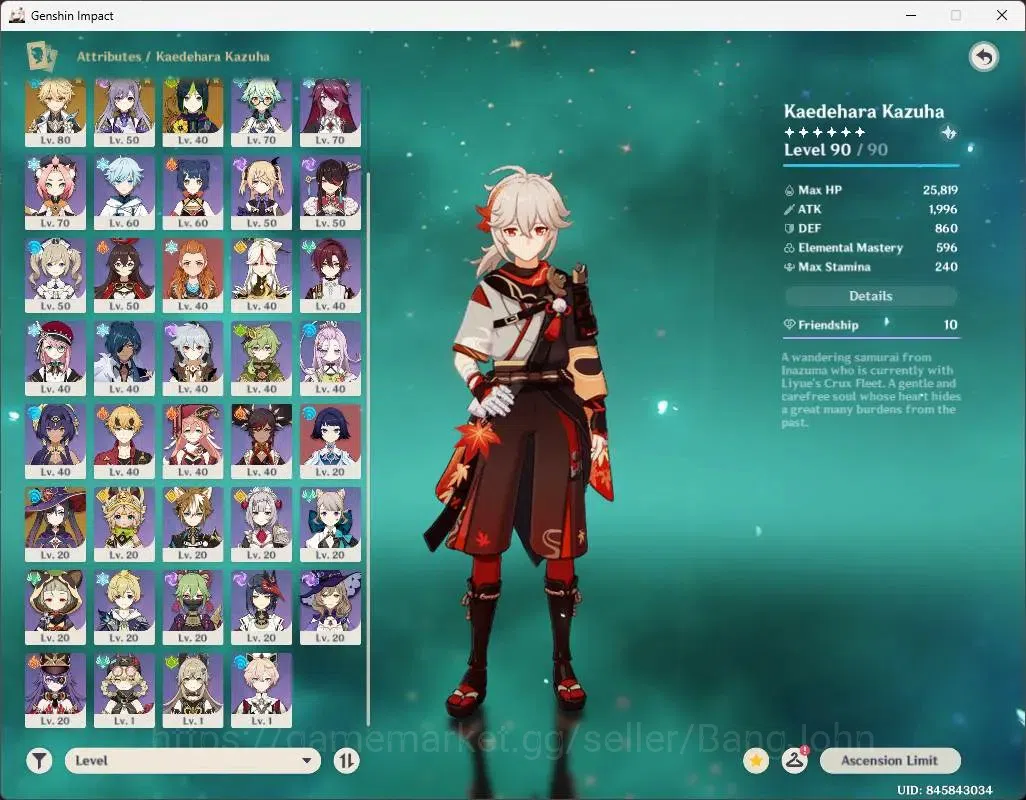 Genshin Impact Accounts ASIA|AR 55| 4 Limited |Kazuha+Sign,Zhongli,Mualani image 14