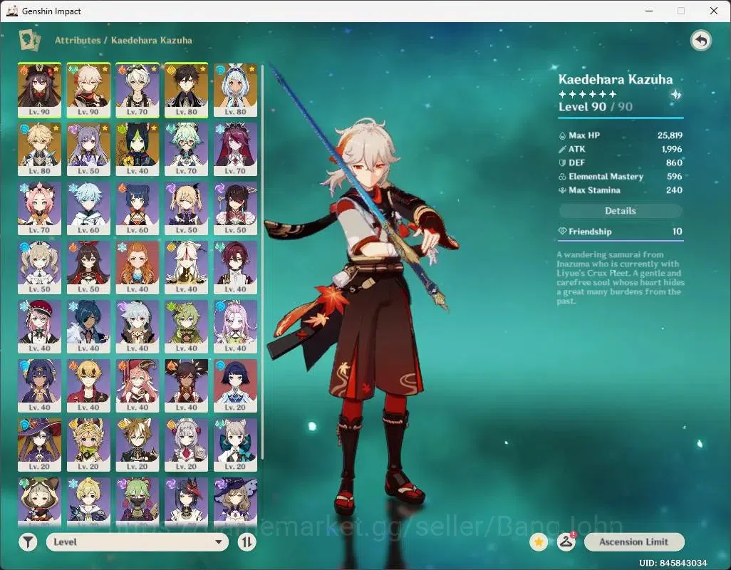 Genshin Impact Accounts ASIA|AR 55| 4 Limited |Kazuha+Sign,Zhongli,Mualani image 15