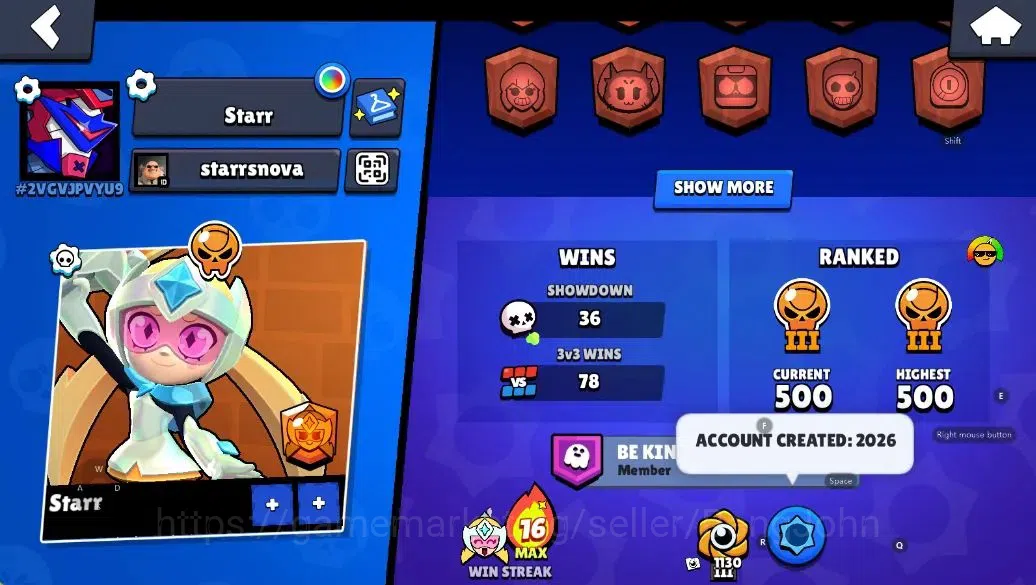 Brawl Stars Accounts Android | 1420 Thropy|21 Brawler-2 Max Lv(Shelly,E image 3