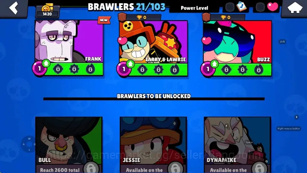 Brawl Stars Accounts Android | 1420 Thropy|21 Brawler-2 Max Lv(Shelly,E image 8