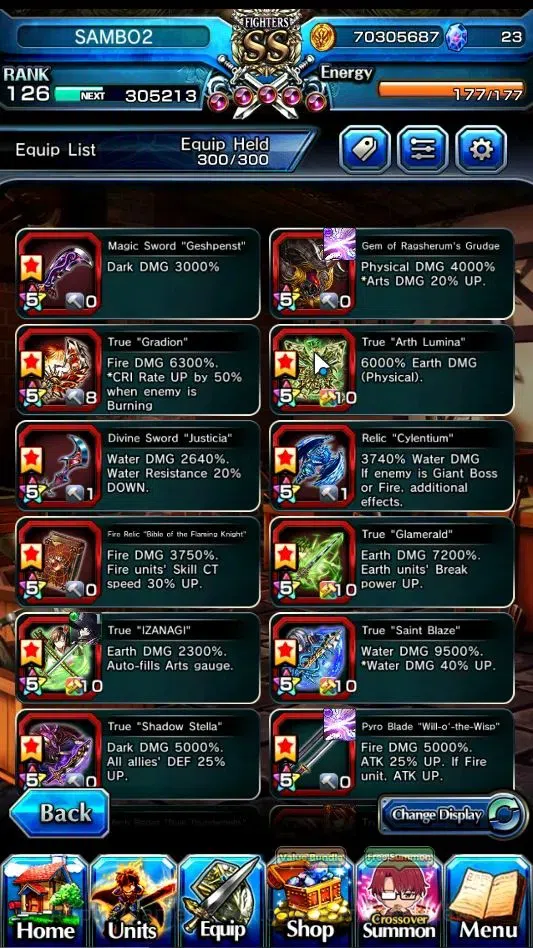 Grand Summoners Accounts End-Game Global|Rank 126|1 SP Art|15 Ascend+8 TW|(Chloe,DL Rimuru,WH Fen,Jay,Isliid 14