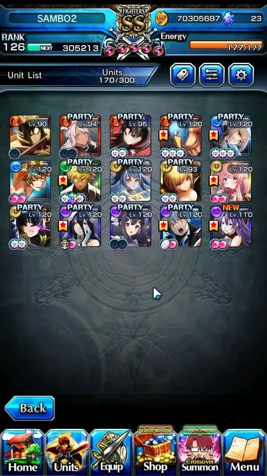 Grand Summoners Accounts End-Game Global|Rank 126|1 SP Art|15 Ascend+8 TW|(Chloe,DL Rimuru,WH Fen,Jay,Isliid 3