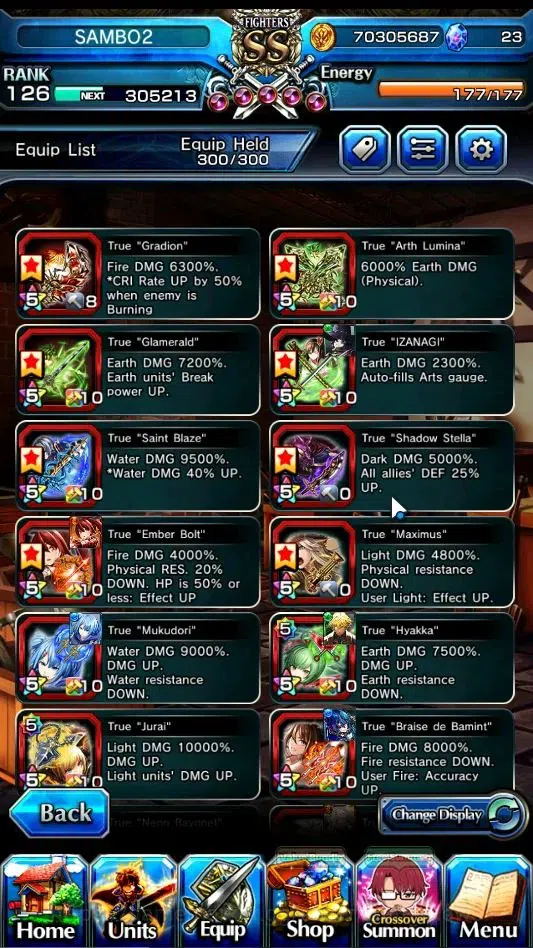 Grand Summoners Accounts End-Game Global|Rank 126|1 SP Art|15 Ascend+8 TW|(Chloe,DL Rimuru,WH Fen,Jay,Isliid 4