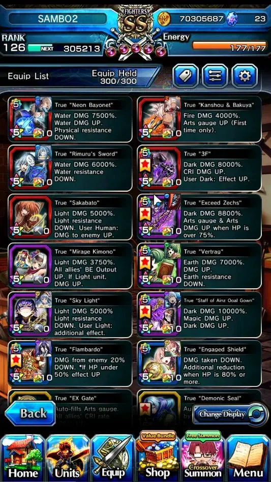 Grand Summoners Accounts End-Game Global|Rank 126|1 SP Art|15 Ascend+8 TW|(Chloe,DL Rimuru,WH Fen,Jay,Isliid 5