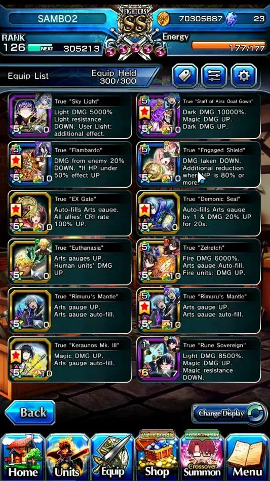 Grand Summoners Accounts End-Game Global|Rank 126|1 SP Art|15 Ascend+8 TW|(Chloe,DL Rimuru,WH Fen,Jay,Isliid 6