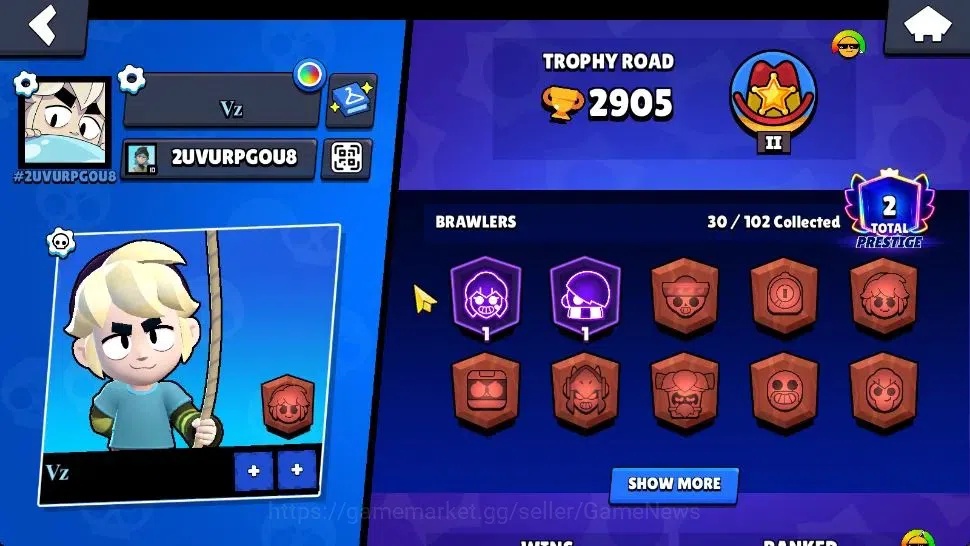 Brawl Stars Accounts 2905 Trophy|11K Bling|30 Brawlers 4 Max Lvl [Full image 2