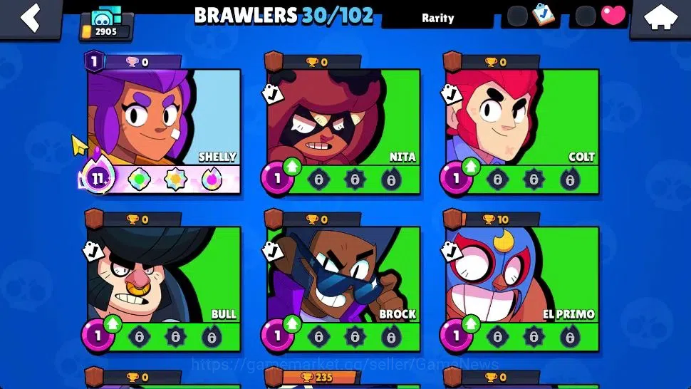 Brawl Stars Accounts 2905 Trophy|11K Bling|30 Brawlers 4 Max Lvl [Full image 6