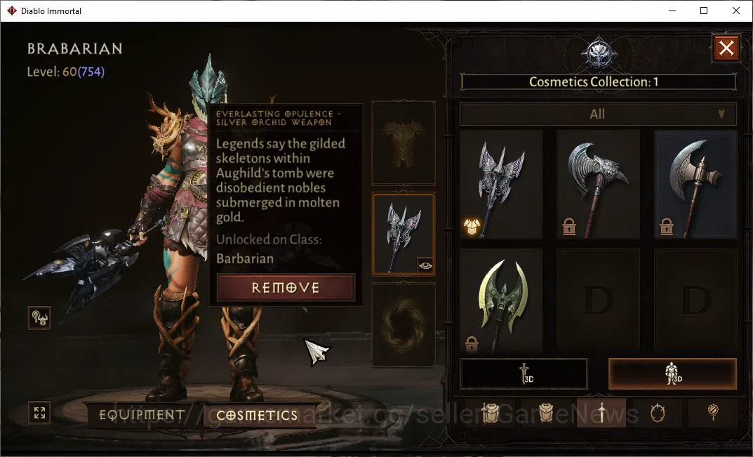 Diablo Immortal Accounts SEA - Izual|Lv60 (754) Barbarian|35K CR|Reso 540|I image 6