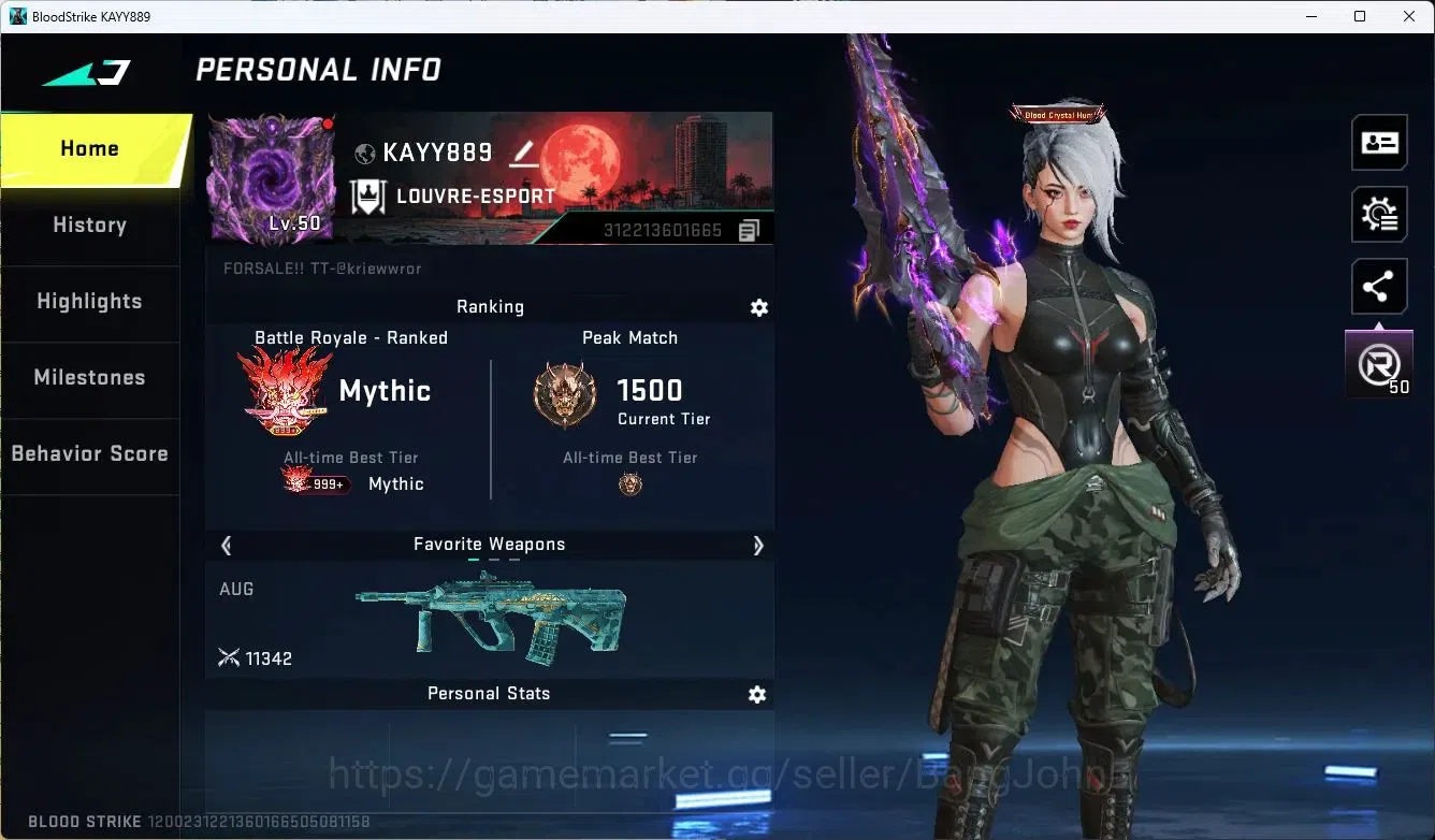 Blood Strike Accounts ASIA |COLLAB=MP5|ULTRA=DUAL BLADE,ONE-HANDED AXE,V image 2