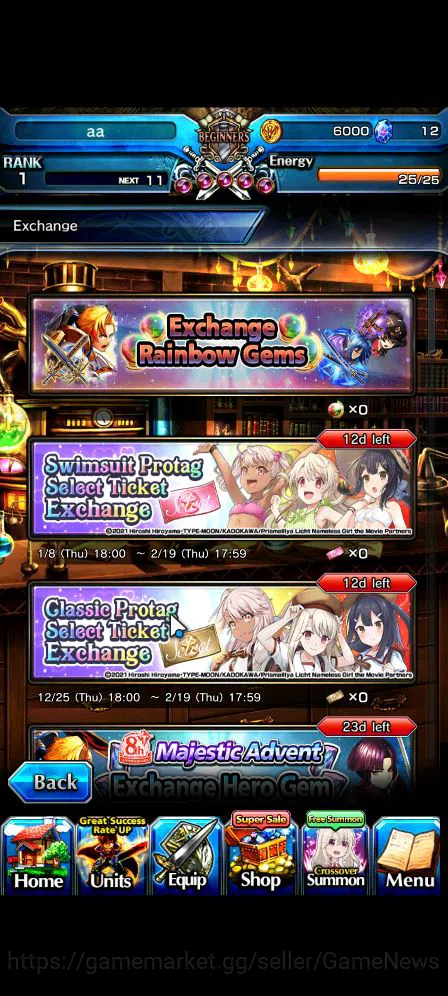 Grand Summoners Accounts Global|Rank 1|Fresh Starter|1 Ascend| Shirou Emiya image 7