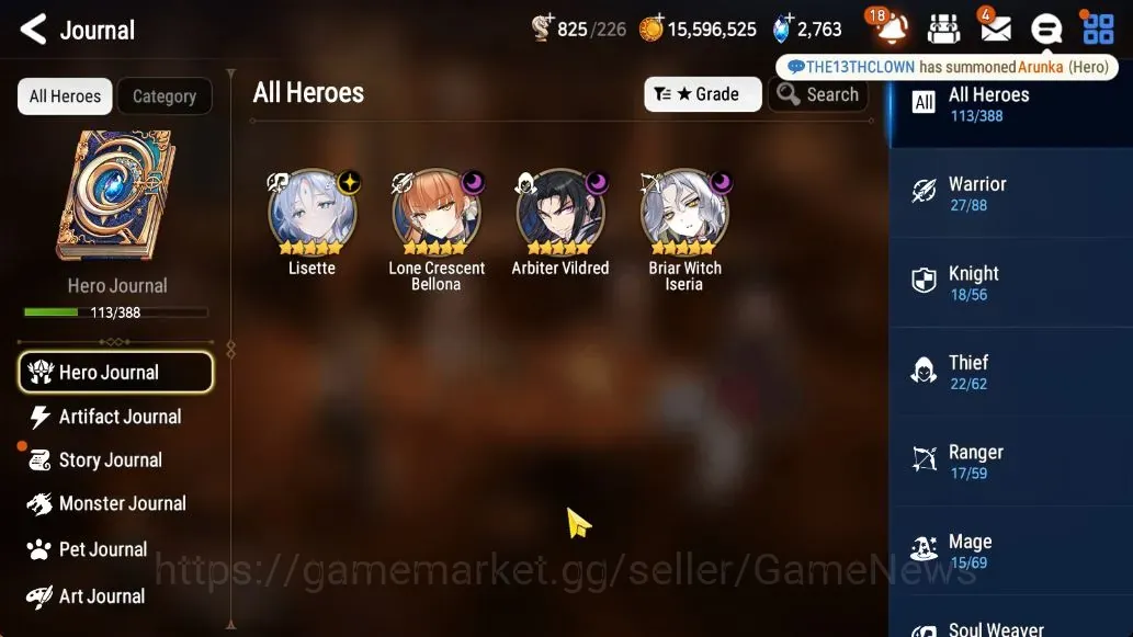 Epic Seven Accounts Limited Hero Global UnVerif|New Era| 4 ML (Lisette,AB Vildred,BW Iseria,LC 1