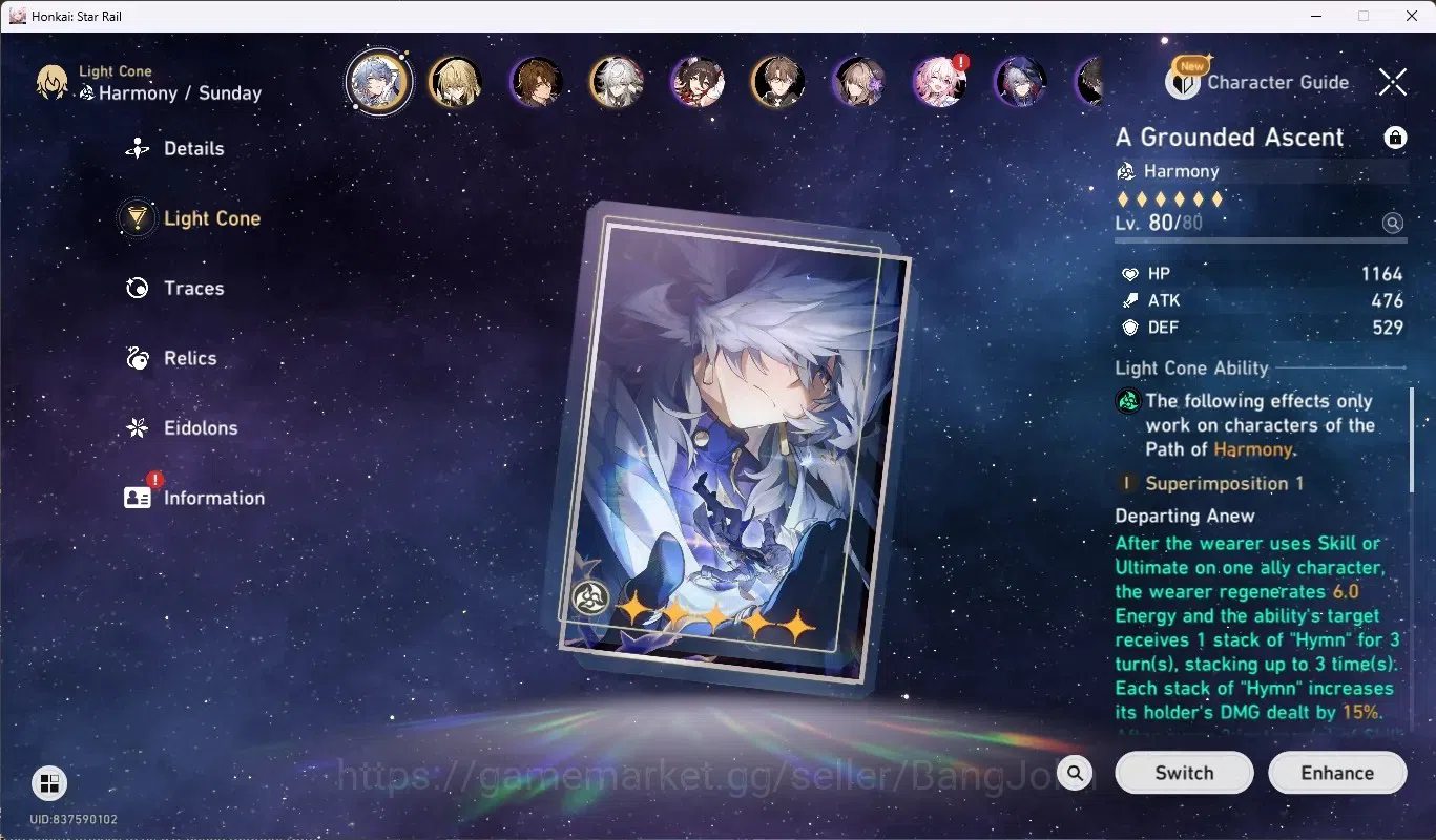 Honkai Star Rail Accounts ASIA|TL 67|6 Limited [CastoriceE1,SundayE1]+Sign,L image 5