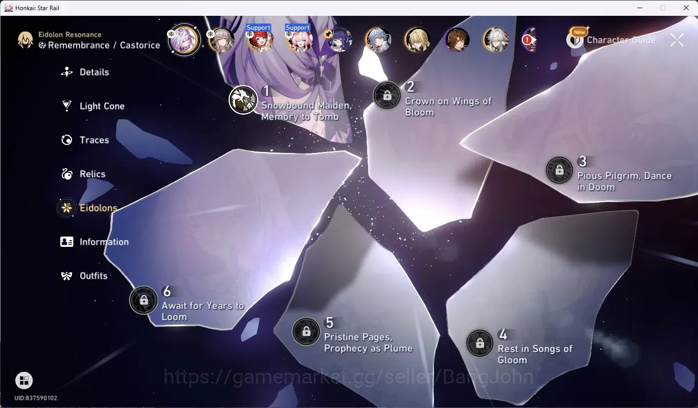 Honkai Star Rail Accounts ASIA|TL 67|6 Limited [CastoriceE1,SundayE1]+Sign,L image 6