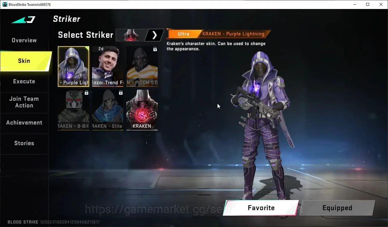Blood Strike Accounts ASIA|1 ULTRA Striker[KRAKEN-Purple Lightning]|Lege image 3