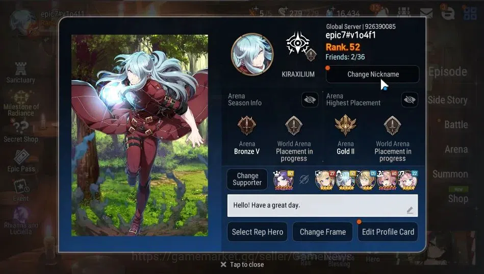 Epic Seven Accounts GLOBAL|UnVerif|6 ML|(BArunka,SSez,Harsetti,SOT Sno image 2
