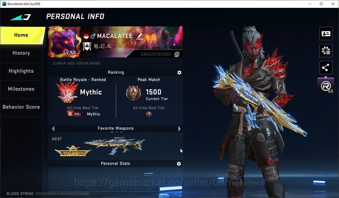 Blood Strike Mid-Tier ASIA|ETERNAL AK47-Overlord+ Collab 7DS QBZ95-Corfi image 1