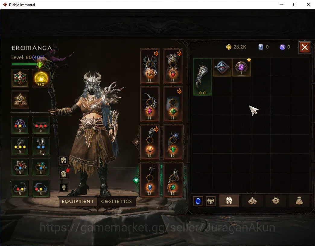 Diablo Immortal Accounts Mid-Tier EU- Sescheron|Lv60(405) Druid |32K CR|Reso 350|Inferno I |Paragon Maledictor| Hell Lv 5