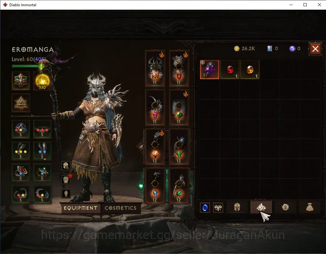 Diablo Immortal Accounts Mid-Tier EU- Sescheron|Lv60(405) Druid |32K CR|Reso 350|Inferno I |Paragon Maledictor| Hell Lv 6