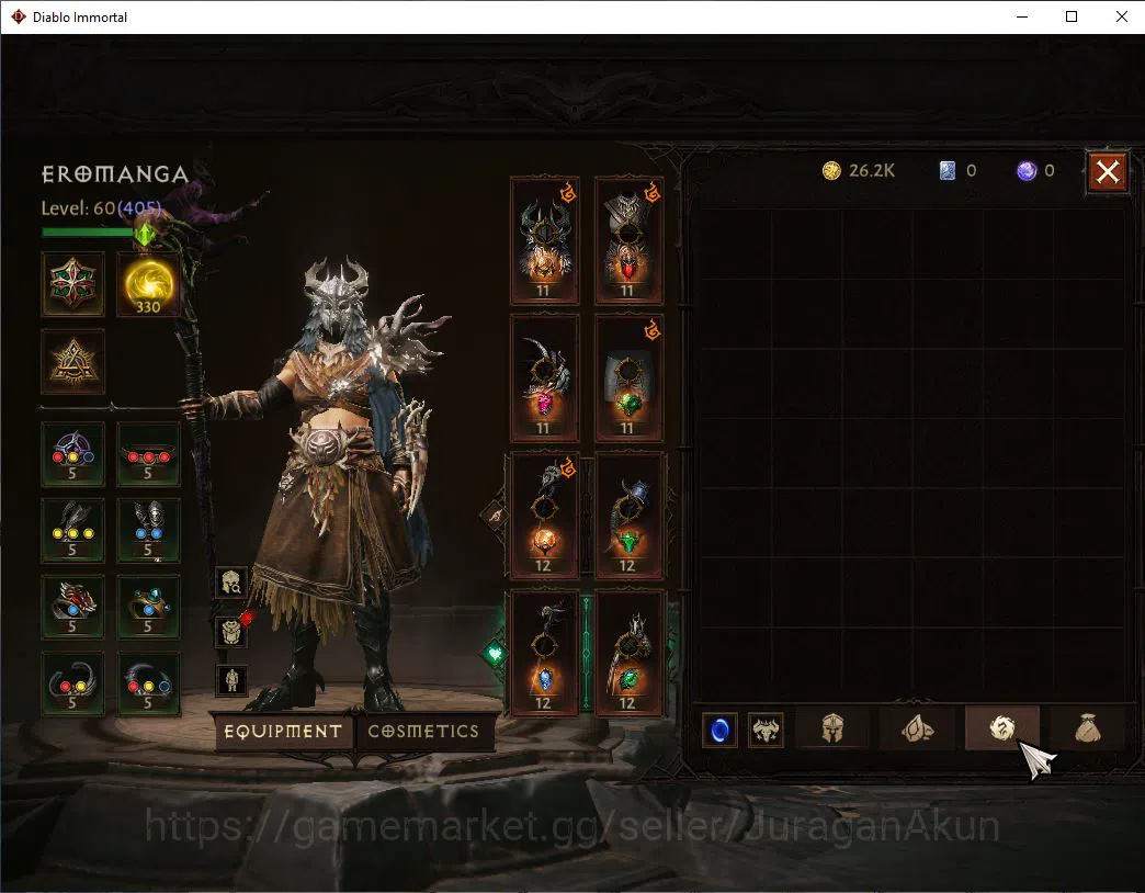 Diablo Immortal Accounts Mid-Tier EU- Sescheron|Lv60(405) Druid |32K CR|Reso 350|Inferno I |Paragon Maledictor| Hell Lv 7