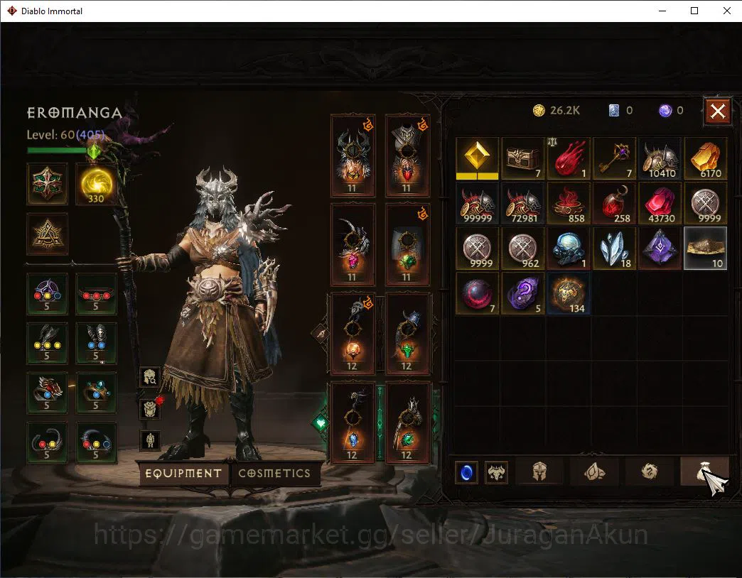 Diablo Immortal Accounts Mid-Tier EU- Sescheron|Lv60(405) Druid |32K CR|Reso 350|Inferno I |Paragon Maledictor| Hell Lv 8