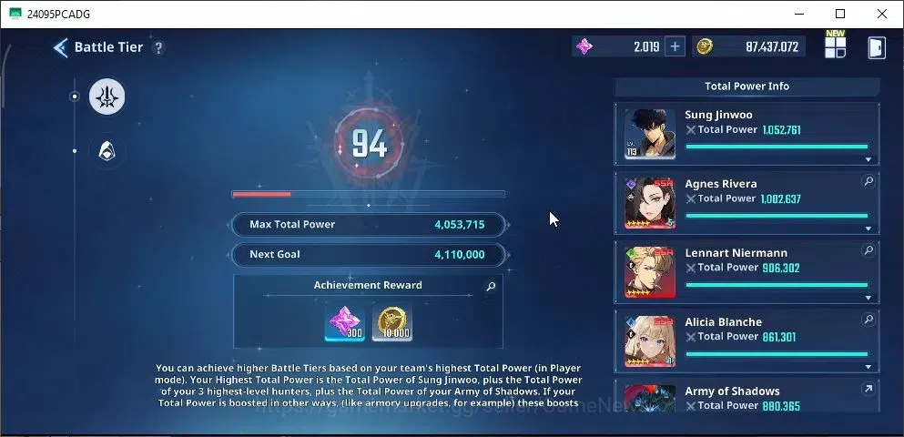 Solo Leveling: ARISE Accounts 4M Pwr|2K 9