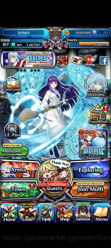 Grand Summoners Accounts Global|Rank 87|22 Ascend|[Inumuta,Emiya,Isliid,Chl image 1