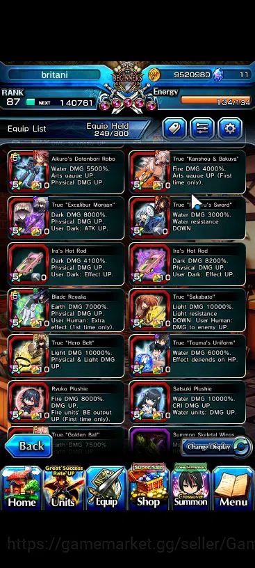 Grand Summoners Accounts Global|Rank 87|22 Ascend|[Inumuta,Emiya,Isliid,Chl image 11