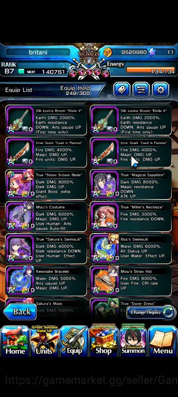 Grand Summoners Accounts Global|Rank 87|22 Ascend|[Inumuta,Emiya,Isliid,Chl image 14