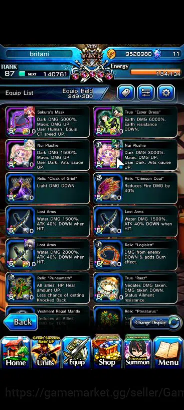 Grand Summoners Accounts Global|Rank 87|22 Ascend|[Inumuta,Emiya,Isliid,Chl image 15