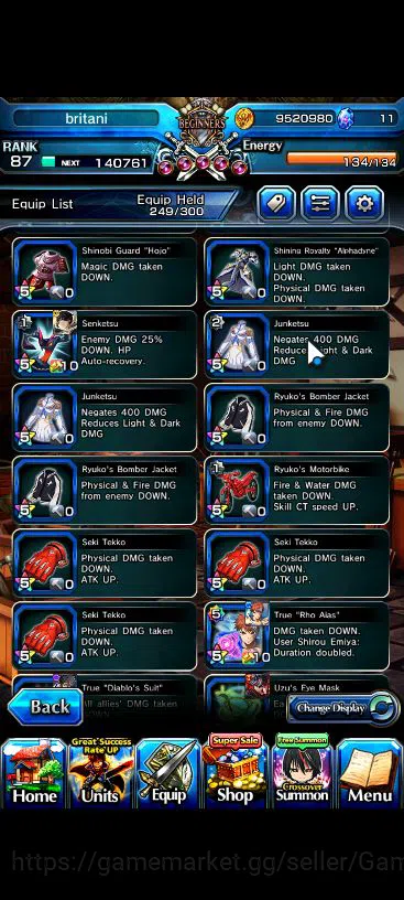 Grand Summoners Accounts Global|Rank 87|22 Ascend|[Inumuta,Emiya,Isliid,Chl image 17